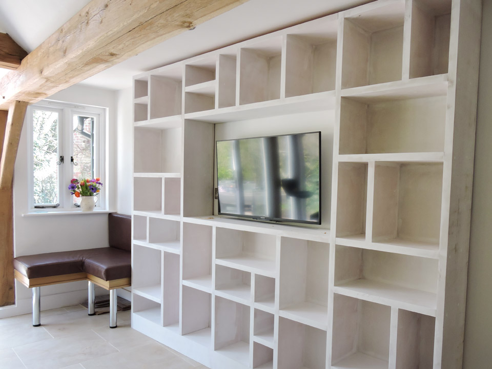 Shelving unit with TV