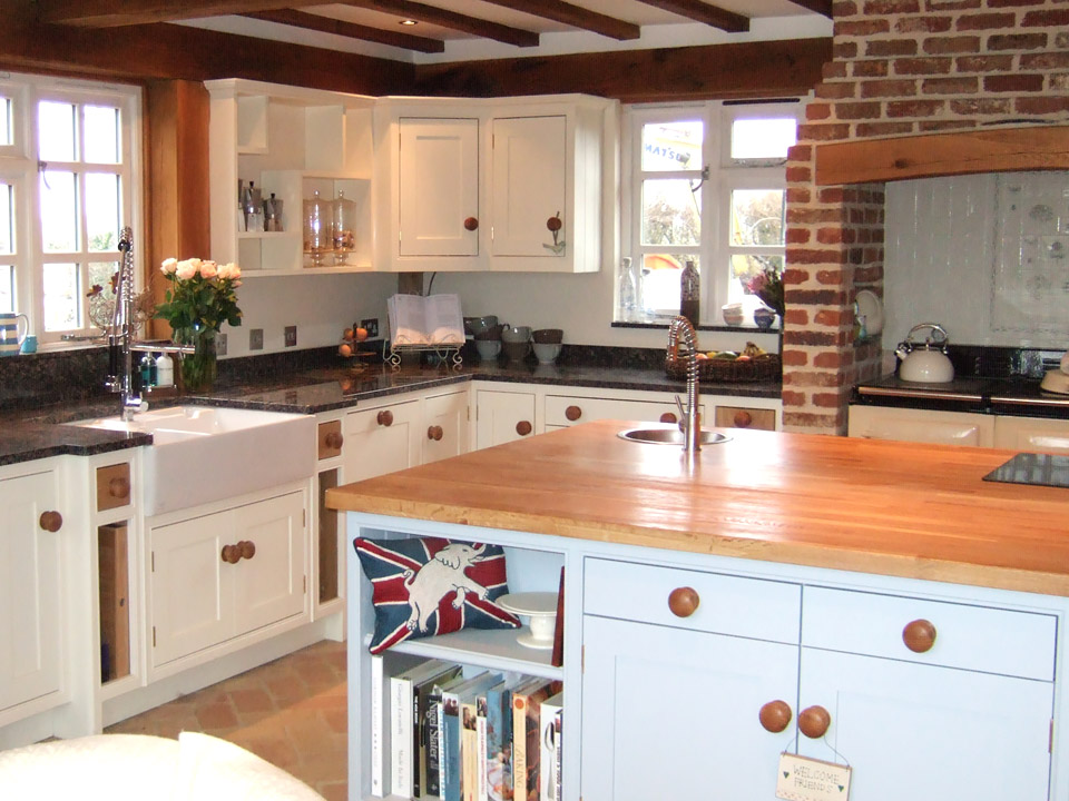 Painted wooden kitchen in Sampford